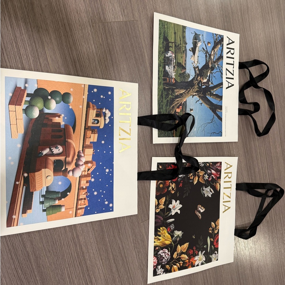 3x Aritzia medium bags - various prints
